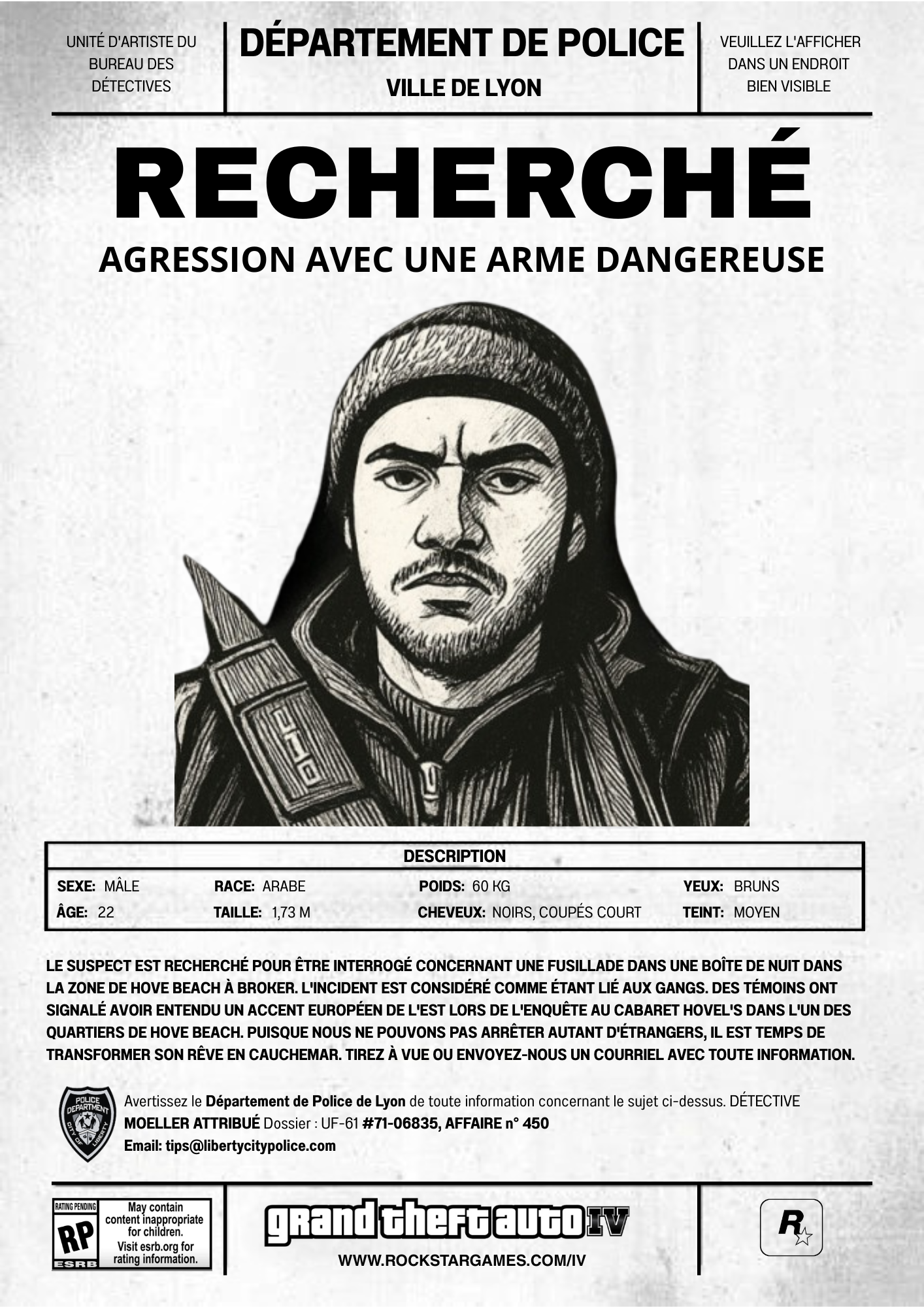 Affiche photo personnalisé style avis de recherche Wanted. Une décoration murale originale inspirée de GTA avec votre portrait en dessin.