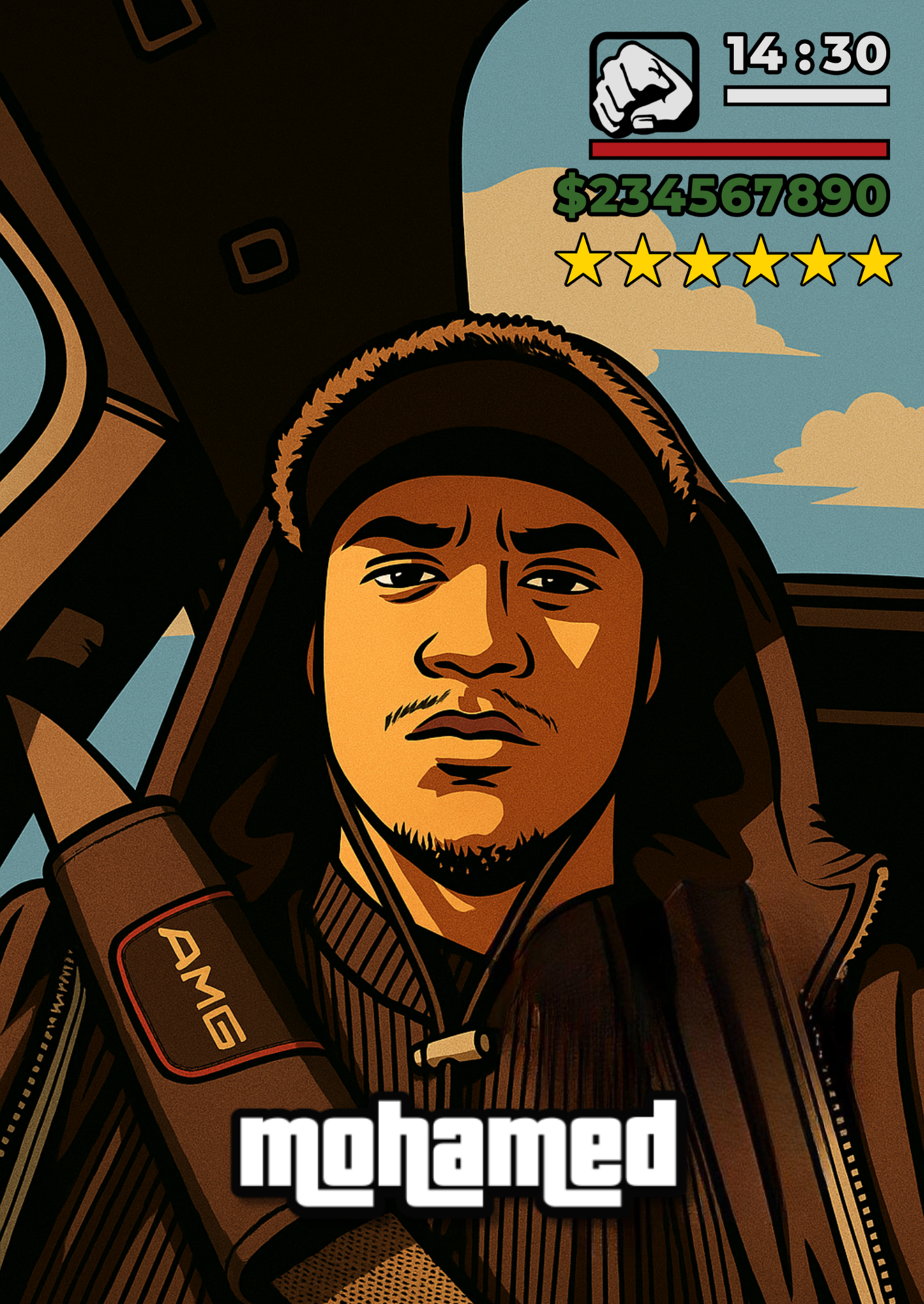 Affiche photo personnalisé style GTA San Andreas
