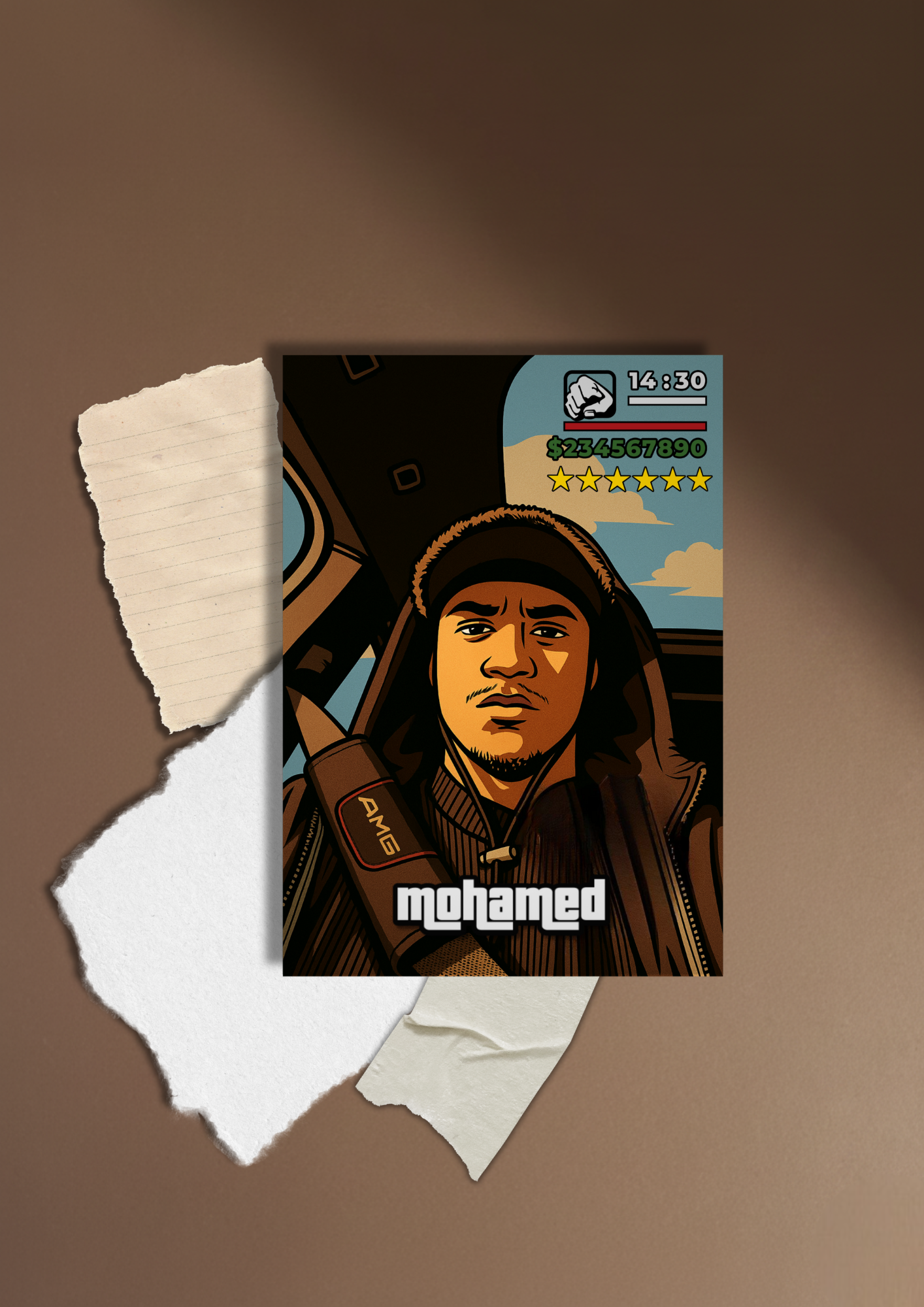 Affiche photo personnalisé style GTA San Andreas