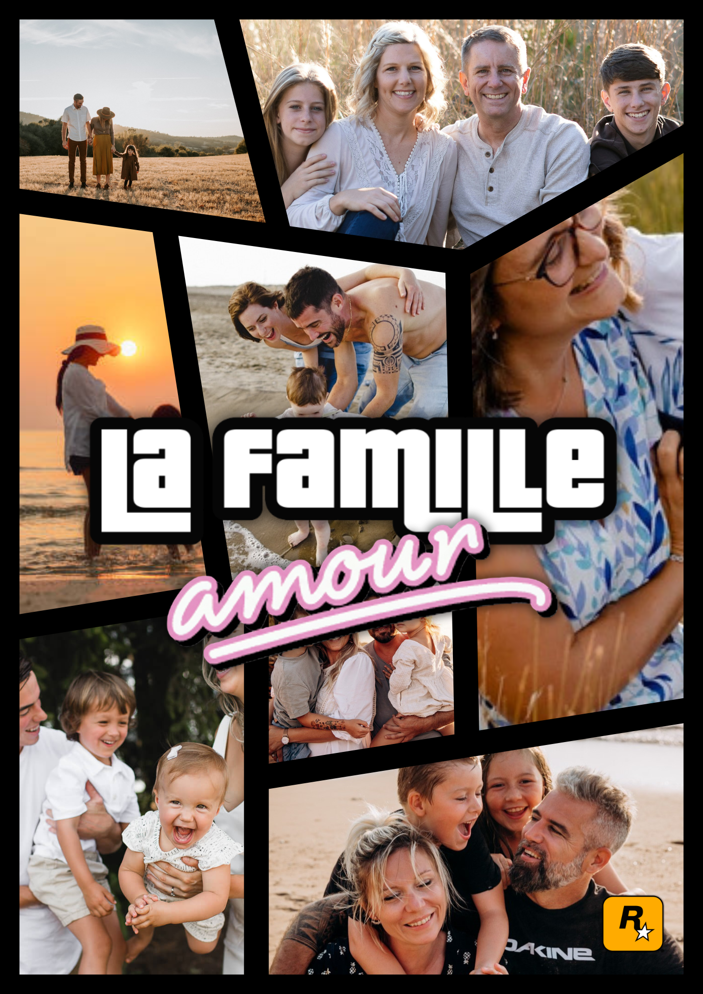 Affiche photo personnalisé avec photos style GTA idée de cadeau
