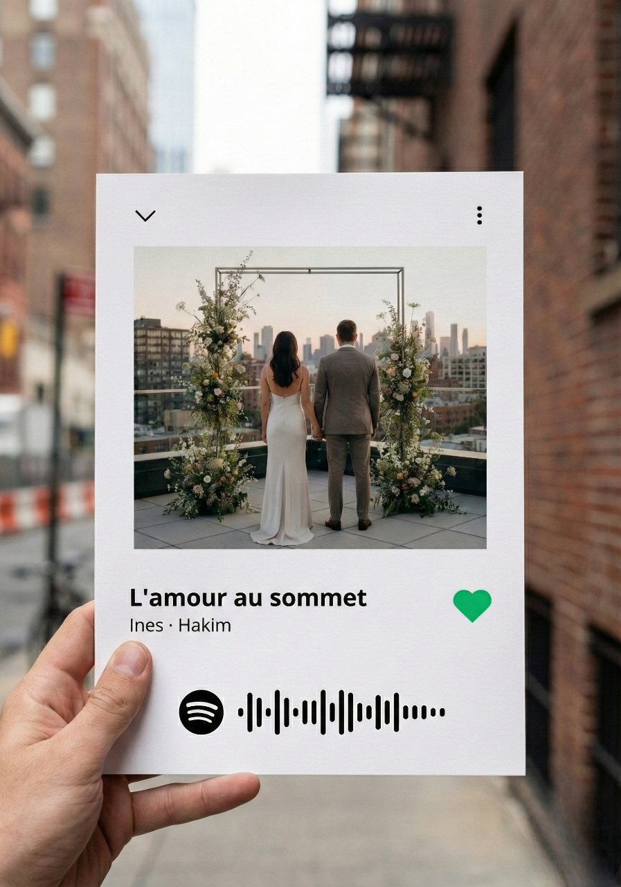 Affiche musicale personnalisée et cadre photo décoration intérieur design épuré