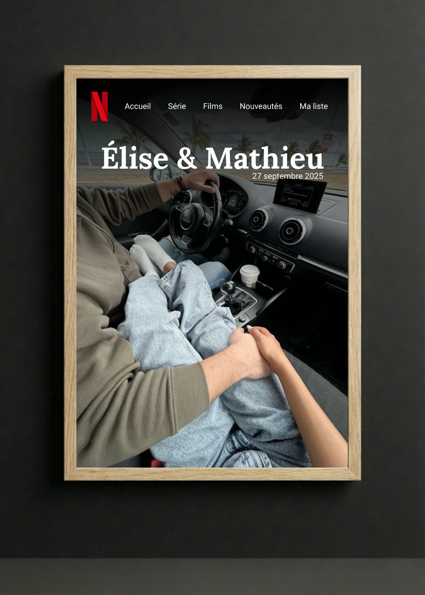 Cadre photo style Netflix personnalisée avec photo, cadre photo décoration murale salon, idée cadeau.