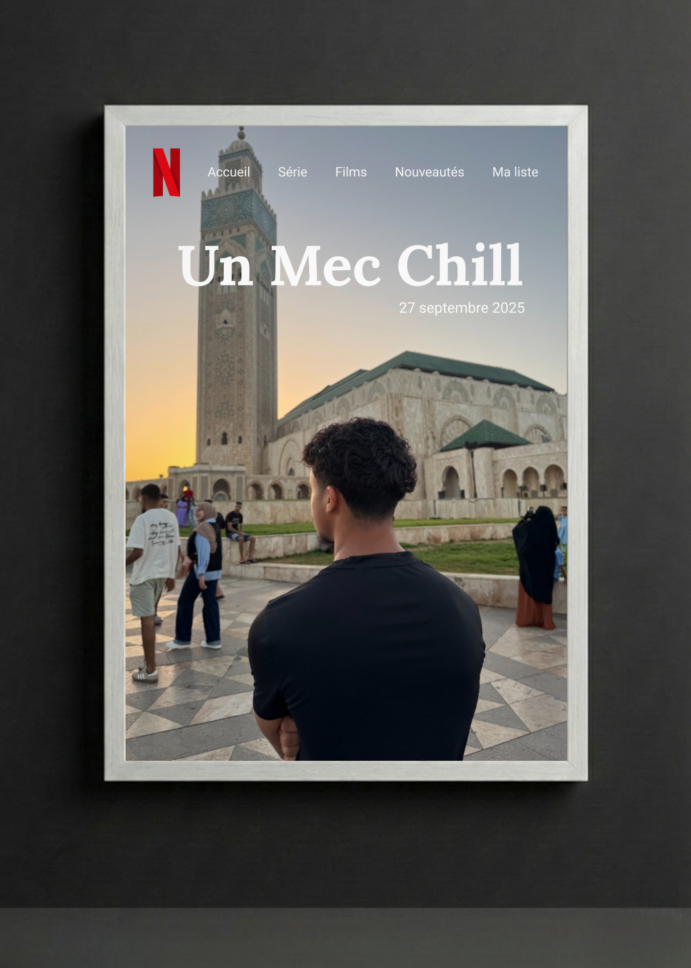 Cadre photo style Netflix personnalisée avec photo, cadre photo décoration murale salon, idée cadeau.