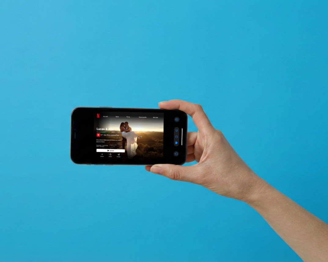 Affiche numérique personnalisable style interface Netflix avec photo, idée cadeau original décoration murale.