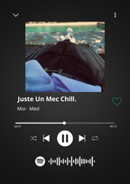 Cadre photo personnalisé style lecteur Spotify avec code scannable pour écouter de la musique, idée cadeau couple, amis et famille.