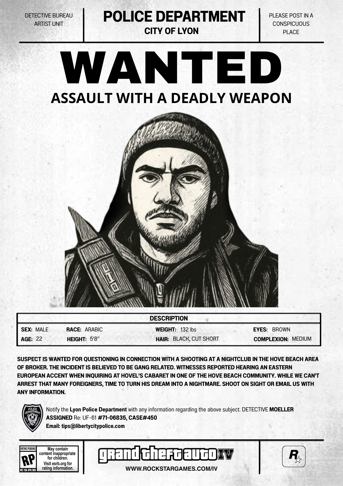 Affiche photo personnalisé style avis de recherche, idée de cadeau. Une décoration murale originale inspirée de GTA avec votre portrait en dessin.