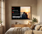 Cadre photo personnalisé style interface Netflix avec photo, idée cadeau original décoration murale.