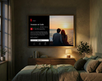 Cadre photo personnalisé style interface Netflix avec photo, idée cadeau original décoration murale.