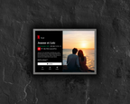 Cadre photo personnalisé style interface Netflix avec photo, idée cadeau original décoration murale.