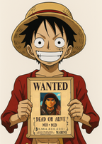 Cadeau original pour fan de manga : détail de l'affiche avis de recherche personnalisée avec prime en Berrys.