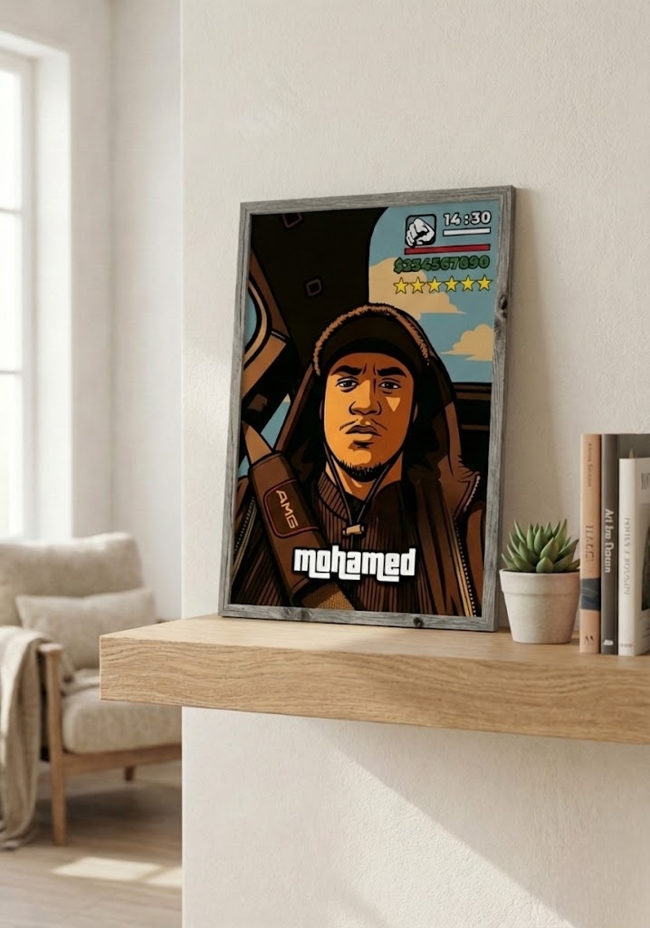 Cadre photo personnalisé style GTA San Andreas