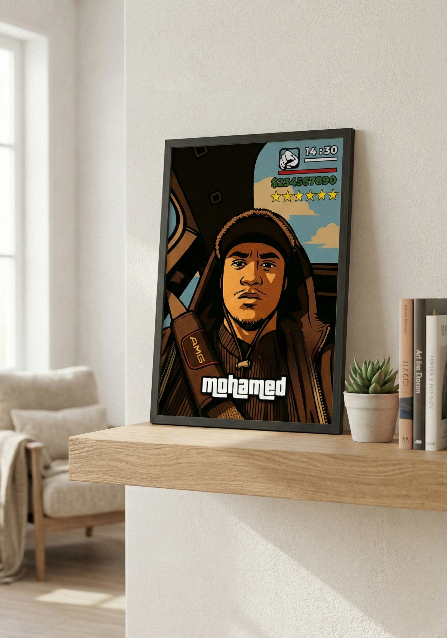 Cadre photo personnalisé style GTA San Andreas