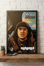 Cadre photo personnalisé style jeu vidéo GTA avec mini-map radar et interface HUD complète cadeau pour amis.