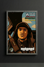 Cadre photo personnalisé style jeu vidéo GTA avec mini-map radar et interface HUD complète cadeau pour amis.