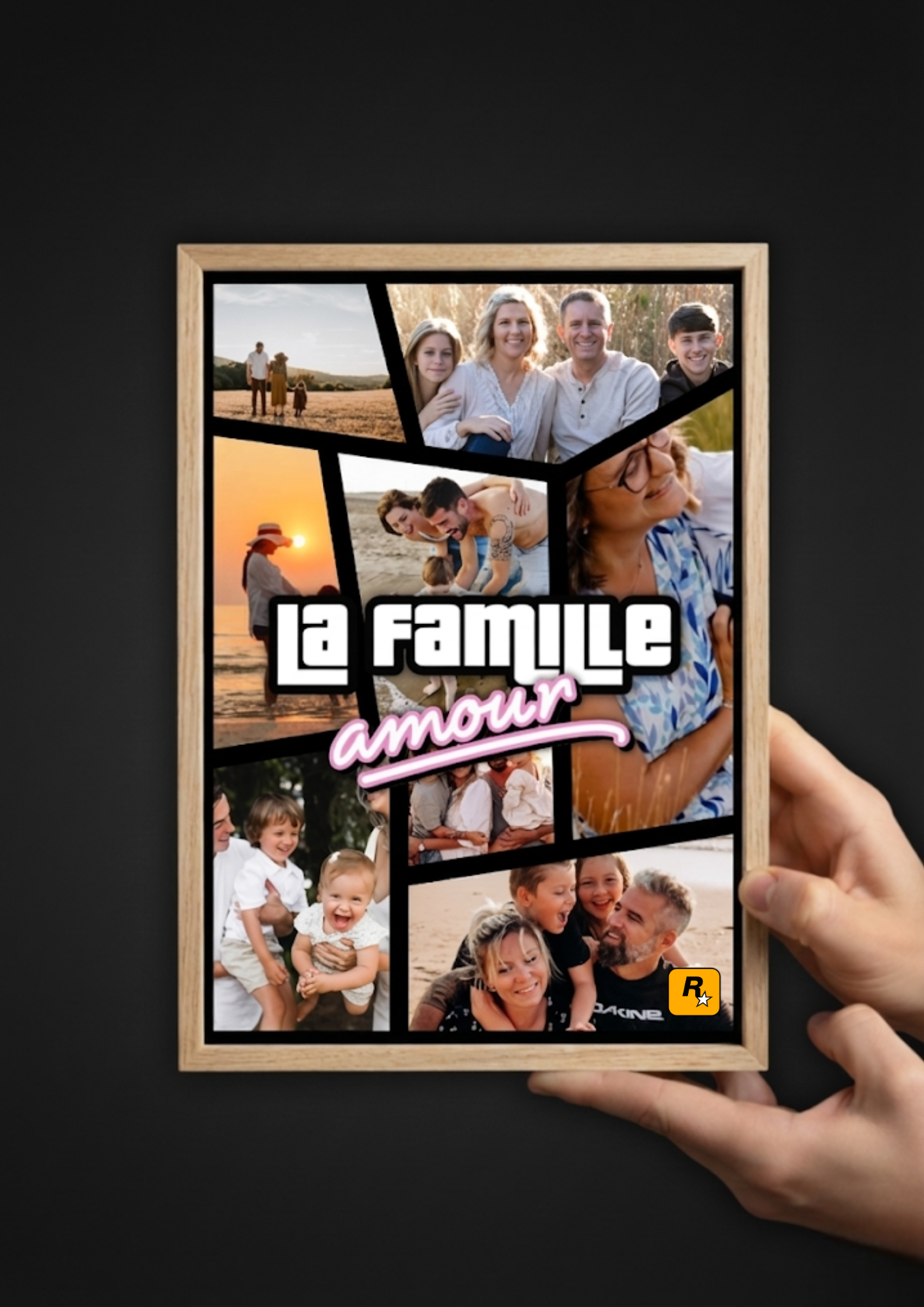 Cadre photo personnalisé avec photos style GTA idée de cadeau