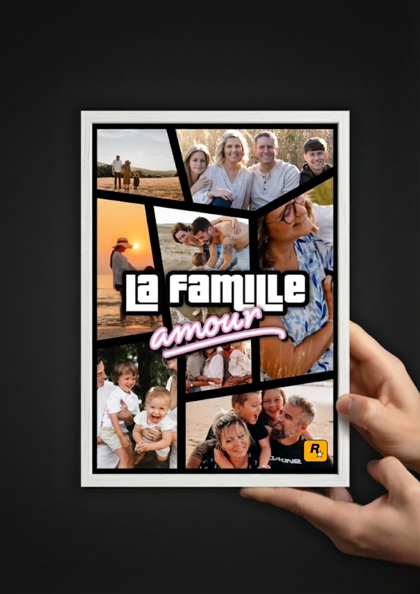 Cadre photo personnalisé avec photos style GTA idée de cadeau