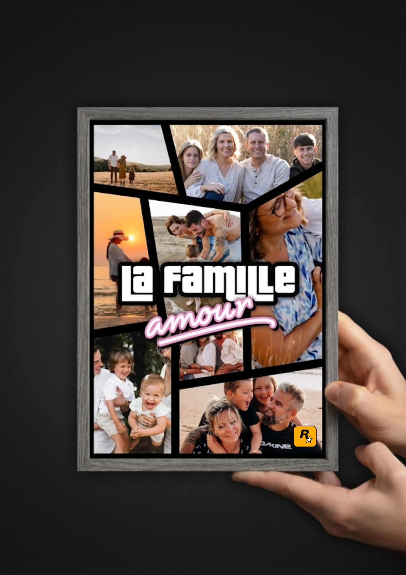 Cadre photo personnalisé avec photos style GTA idée de cadeau