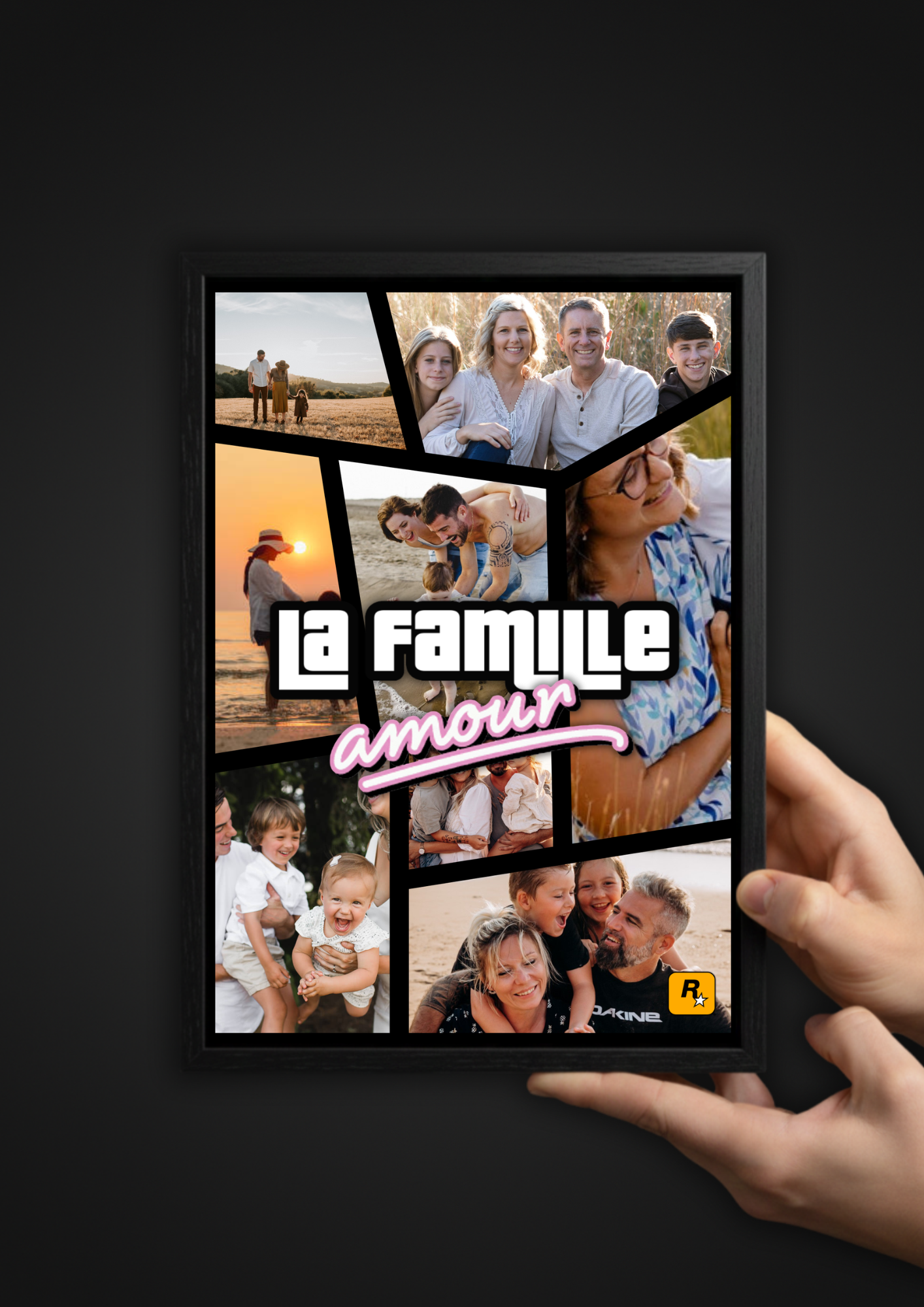 Cadre photo personnalisé avec photos style GTA idée de cadeau