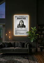 Cadre photo personnalisé style avis de recherche Wanted. Une décoration murale originale inspirée de GTA avec votre portrait en dessin.