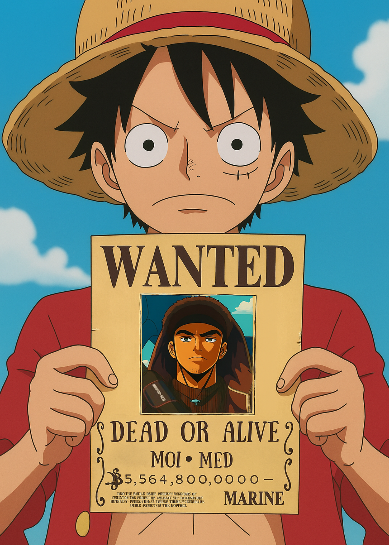 Idée décoration chambre ado ou gamer : cadre photo personnalisable manga accroché au mur.